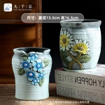 九千谷 9553陶瓷大号手彩兰花蝴蝶兰绿萝家用多肉花盆桌面2件套