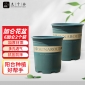 九千谷 3345花盆加厚加仑盆兰花发财树盆栽树脂塑料简约大花盆6加仑高款两个装