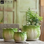 九千谷 9058花盆陶瓷带托盘简约绿萝阳台吊兰创意个性多肉花盆三件套