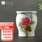 九千谷 9560花盆陶瓷大号手彩兰花蝴蝶兰绿萝家用多肉花盆桌面苔藓绿玫瑰花