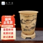 九千谷 4527花盆树脂国风家用办公室阳台养花种植盆栽黄色兰花1号带托