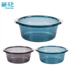 茶花（CHAHUA） 洗脸盆大号35cm洗脚盆洗衣盆加厚塑料盆子泡脚盆水盆透明洗菜盆  03421K