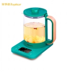 荣事达（Royalstar） YSH1226养生壶1.2L容量 浅绿色  304不锈钢底盘加厚高硼硅玻璃