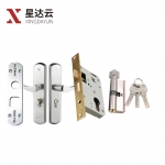星达云 通用可调门锁 面板110mm-190mm+小50铜舌锁体145mm+小70锁芯/套