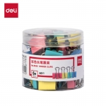 得力（deli） 8555彩色长尾夹票夹40只/筒小号金属燕尾夹票据文件夹子