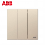 ABB开关插座面板 三位单控三开单控开关 盈致系列 金色 CA103-ZG
