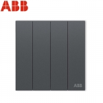ABB开关插座面板 四位单控四开单控开关 盈致系列 灰色 CA104-MG