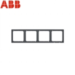 ABB开关插座面板 四位多联边框 盈致系列 灰色 CA641-MG