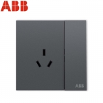 ABB开关插座面板 10A三孔一开带开关插座 盈致系列 灰色 CA223-MG